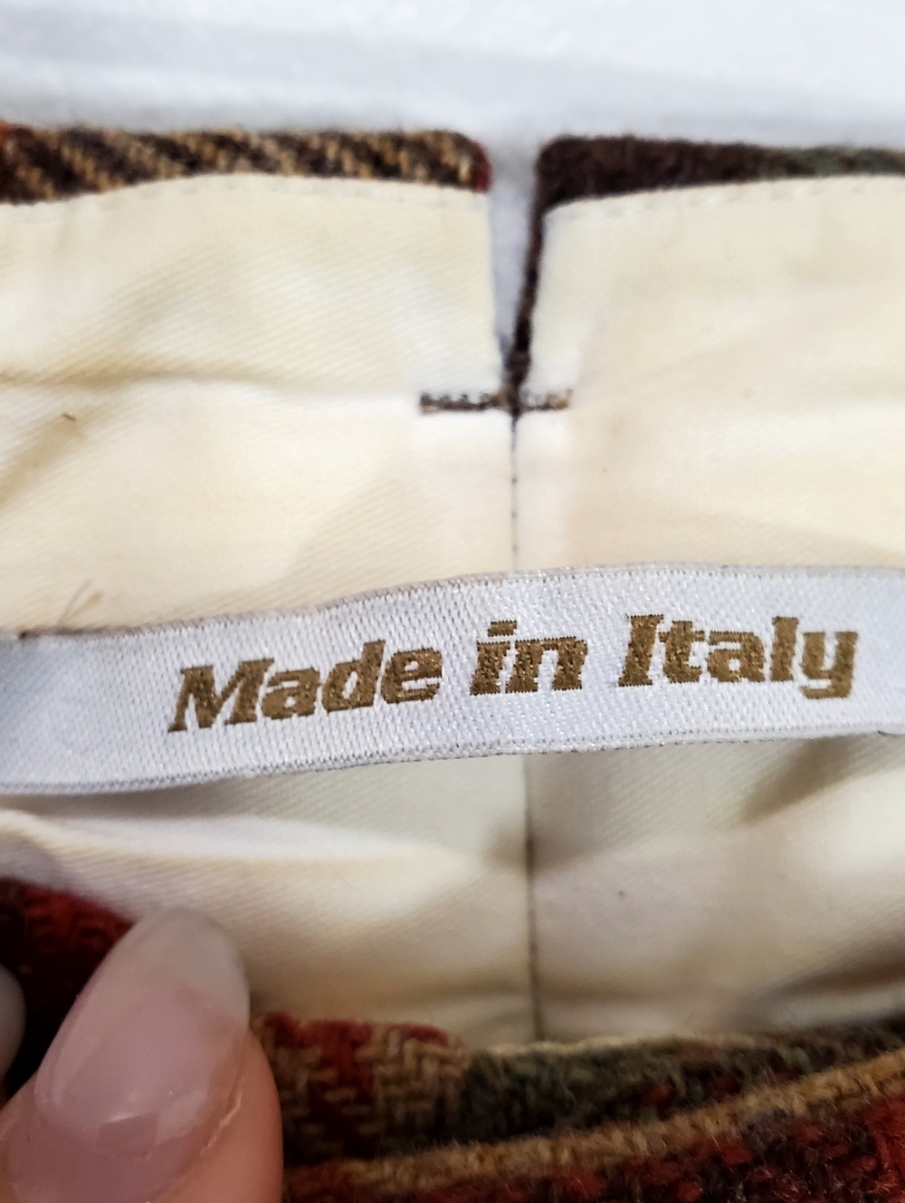 GBS Project Plaid 100% Wool Blend Women’s Pants Made In Italy - Picture 5 of 15